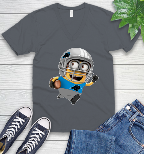 NFL Carolina Panthers Minions Disney Football Sports V-Neck T-Shirt 5