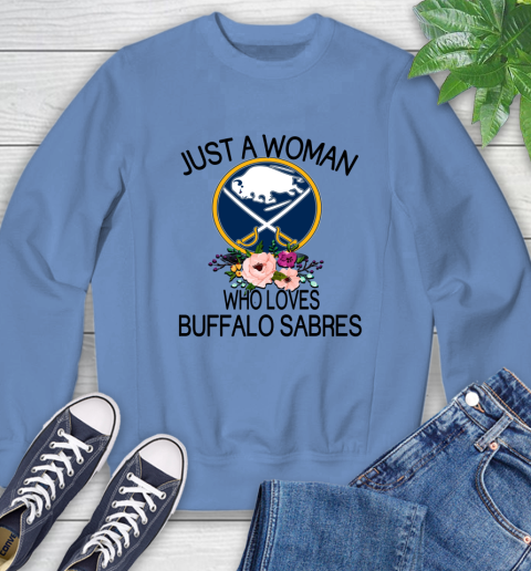 NHL Just A Woman Who Loves Buffalo Sabres Hockey Sports Sweatshirt 8