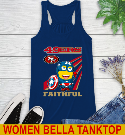 NFL Football San Francisco 49ers Captain America Marvel Avengers Minion Faithful Shirt Racerback Tank 7