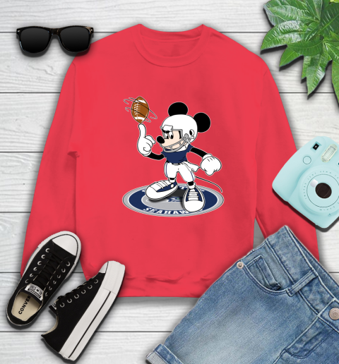 NFL Football Seattle Seahawks Cheerful Mickey Disney Shirt Sweatshirt 10
