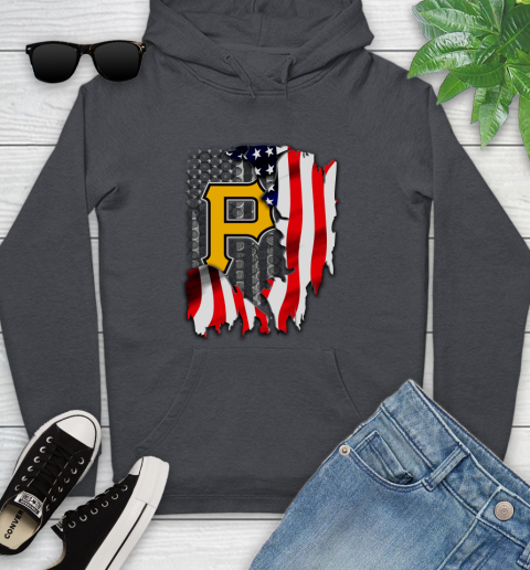Pittsburgh Pirates MLB Baseball American Flag Youth Hoodie 10