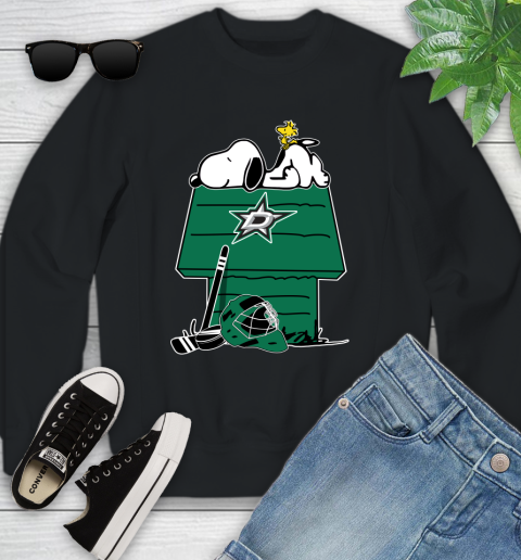 Dallas Stars NHL Hockey Snoopy Woodstock The Peanuts Movie Youth Sweatshirt 2