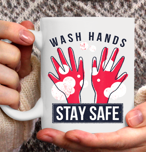 Nurse Shirt Wash your Hands and Stay Safe Virus Flu Funny Don't Panic T Shirt Ceramic Mug 15oz