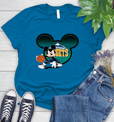NBA Denver Nuggets Mickey Mouse Disney Basketball Women's T-Shirt 7