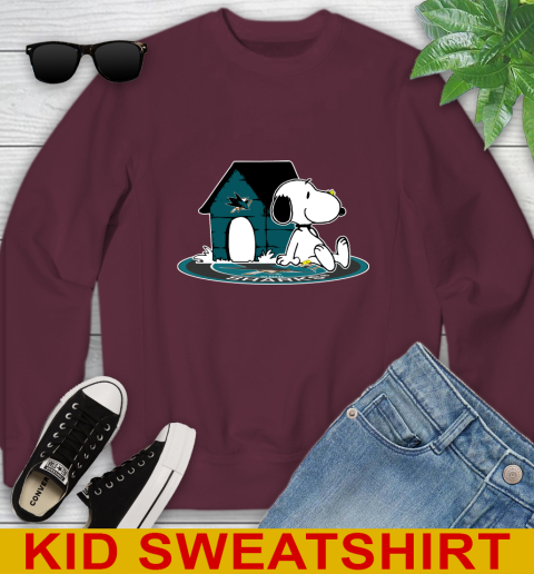 NHL Hockey San Jose Sharks Snoopy The Peanuts Movie Shirt Youth Sweatshirt 5