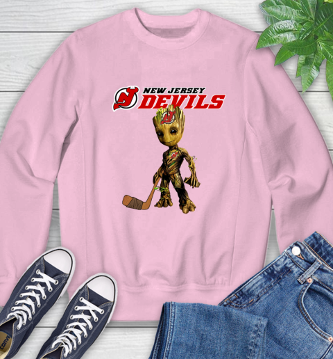New Jersey Devils NHL Hockey Groot Marvel Guardians Of The Galaxy Sweatshirt 9
