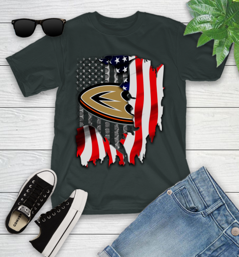 Anaheim Ducks NHL Hockey American Flag Youth T-Shirt 6