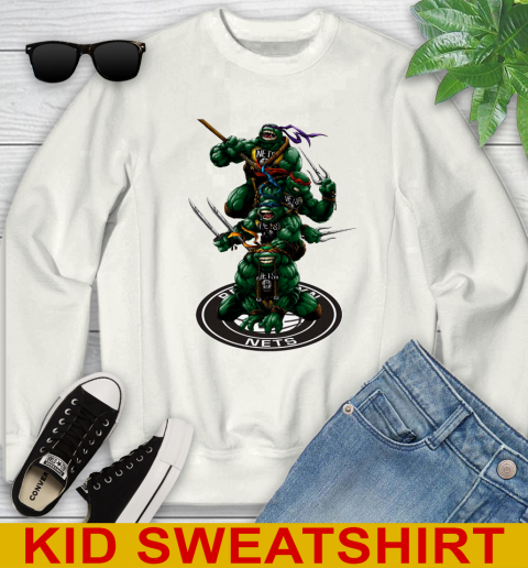 NBA Basketball Brooklyn Nets Teenage Mutant Ninja Turtles Shirt Youth Sweatshirt
