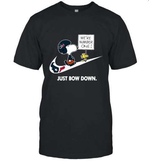 Houston Texans Are Number One – Just Bow Down Snoopy Unisex Jersey Tee