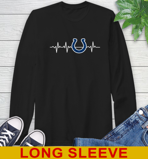 Indianapolis Colts NFL Football Heart Beat Shirt Long Sleeve T-Shirt