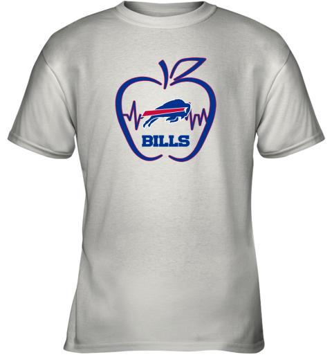 Apple Heartbeat Teacher Symbol Buffalo Bills Youth T-Shirt 