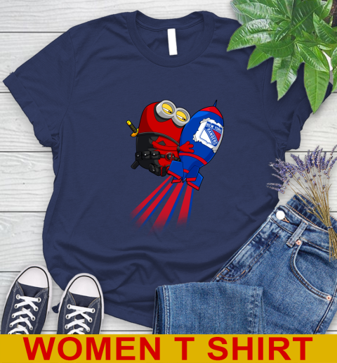 NHL Hockey New York Rangers Deadpool Minion Marvel Shirt Women's T-Shirt 12