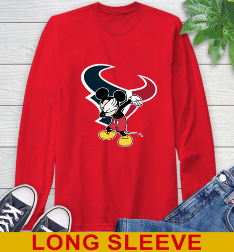 Houston Texans NFL Football Dabbing Mickey Disney Sports Long Sleeve T-Shirt 10
