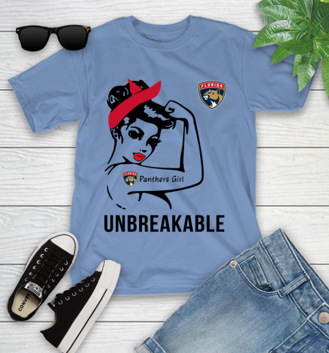 NHL Florida Panthers Girl Unbreakable Hockey Sports Youth T-Shirt 9