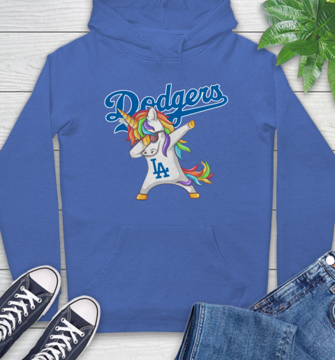 Los Angeles Dodgers MLB Baseball Funny Unicorn Dabbing Sports Hoodie 9
