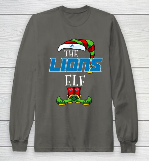 Detroit Lions Christmas ELF Funny NFL Long Sleeve T-Shirt 5