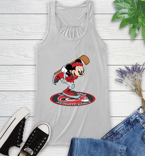 NHL Hockey Carolina Hurricanes Cheerful Mickey Disney Shirt Racerback Tank 2
