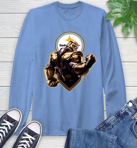 NFL Thanos Avengers Endgame Football Sports Pittsburgh Steelers Long Sleeve T-Shirt 11