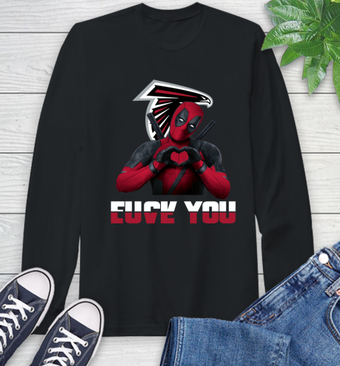 NHL Atlanta Falcons Deadpool Love You Fuck You Football Sports Long Sleeve T-Shirt
