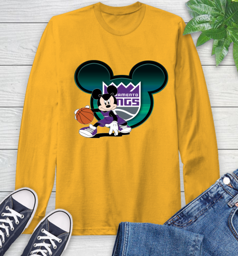 NBA Sacramento Kings Mickey Mouse Disney Basketball Long Sleeve T-Shirt 3