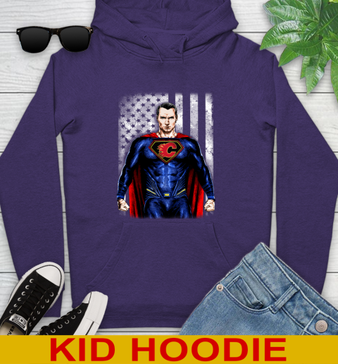NHL Hockey Calgary Flames Superman DC Shirt Youth Hoodie 5