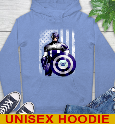 Charlotte Hornets NBA Basketball Captain America Marvel Avengers American Flag Shirt Hoodie 11
