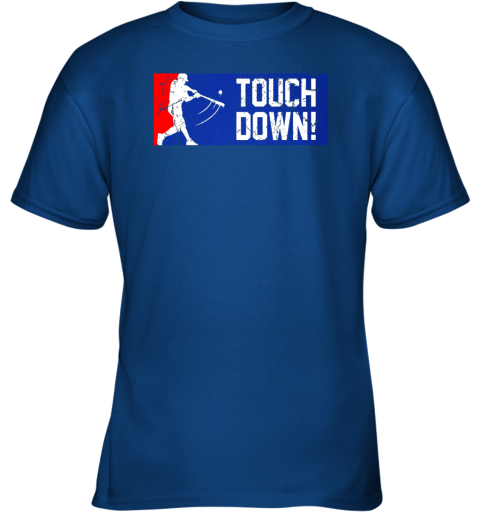 zfxn touchdown baseball funny family gift base ball youth t shirt 26 front royal