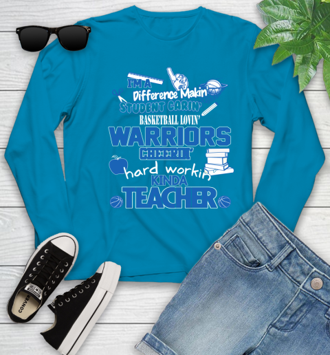 Golden State Warriors NBA I'm A Difference Making Student Caring Basketball Loving Kinda Teacher Youth Long Sleeve 8