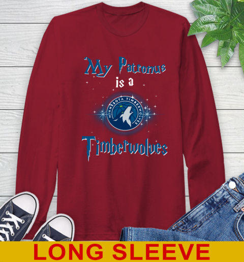 NBA Basketball Harry Potter My Patronus Is A Minnesota Timberwolves Long Sleeve T-Shirt 9
