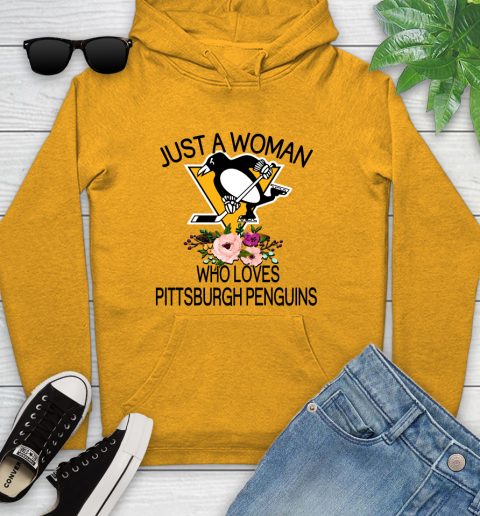 NHL Just A Woman Who Loves Pittsburgh Penguins Hockey Sports Youth Hoodie 2