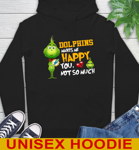 NFL Miami Dolphins Makes Me Happy You Not So Much Grinch Football Sports Hoodie