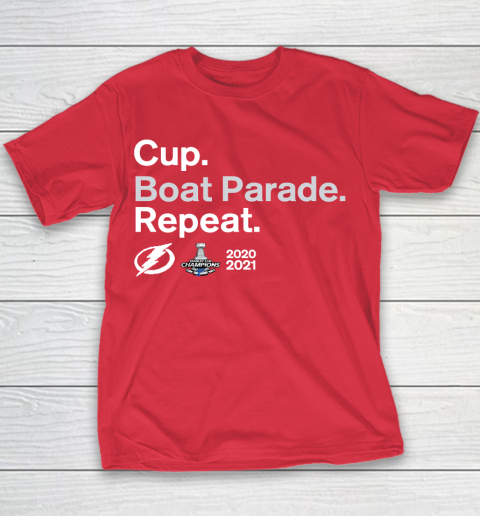 Cup Boat Parade Repeat Tampa bay Lightnings Stanley Hockey 2021 Youth T-Shirt 7