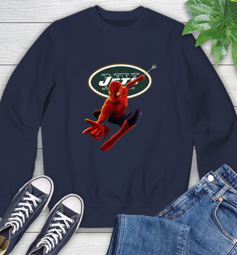 NFL Spider Man Avengers Endgame Football New York Jets Sweatshirt 3