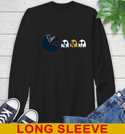 Houston Texans NFL Football Pac Man Champion Long Sleeve T-Shirt 2