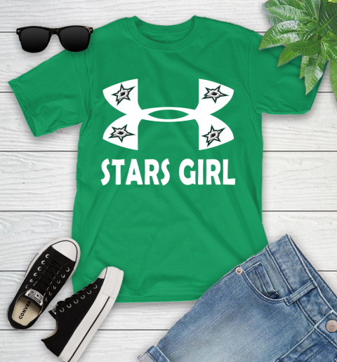 NHL Dallas Stars Girl Under Armour Hockey Sports Youth T-Shirt 8