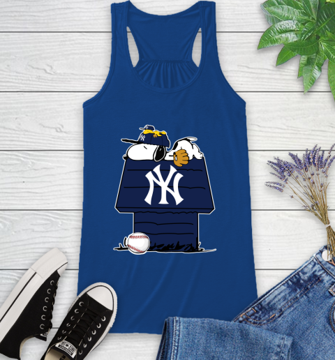 MLB New York Yankees Snoopy Woodstock The Peanuts Movie Baseball T Shirt Racerback Tank 9