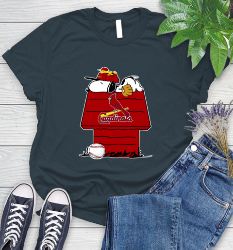 MLB St.Louis Cardinals Snoopy Woodstock The Peanuts Movie Baseball T Shirt Women's T-Shirt 8