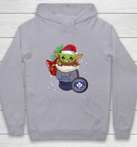 Toronto Maple Leafs Christmas Baby Yoda Star Wars Funny Happy NHL Youth Hoodie 5