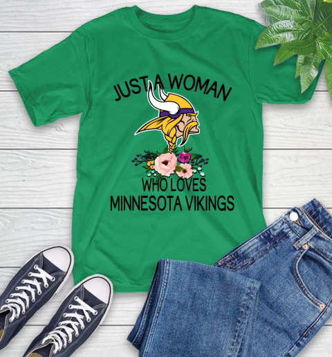 NFL Just A Woman Who Loves Minnesota Vikings Football Sports T-Shirt 5