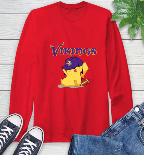 NFL Pikachu Football Sports Minnesota Vikings Long Sleeve T-Shirt 10