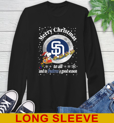 San Diego Padres Merry Christmas To All And To Padres A Good Season MLB Baseball Sports Long Sleeve T-Shirt