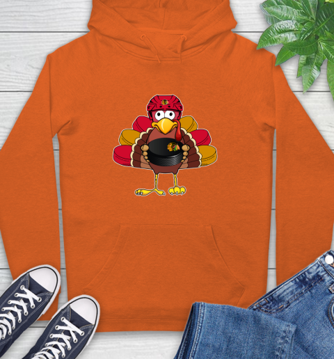 Chicago Blackhawks Turkey Thanksgiving Day Hoodie 5