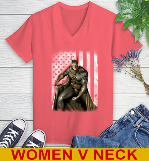 Vegas Golden Knights NHL Hockey Batman DC American Flag Shirt Women's V-Neck T-Shirt 7 Vegas Golden Knights NHL Hockey Batman DC American Flag Shirt Women's V-Neck T-Shirt - Image 7