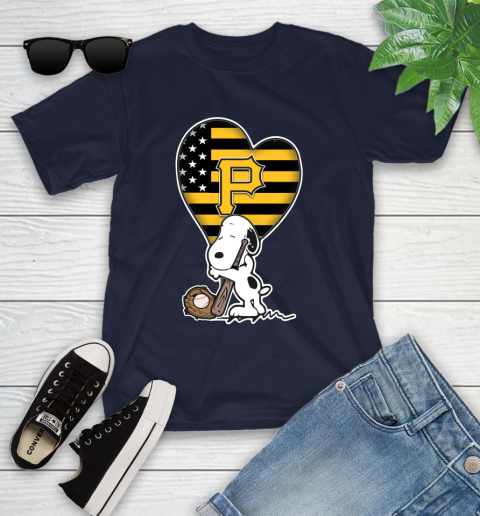 Pittsburgh Pirates MLB Baseball The Peanuts Movie Adorable Snoopy Youth T-Shirt 3