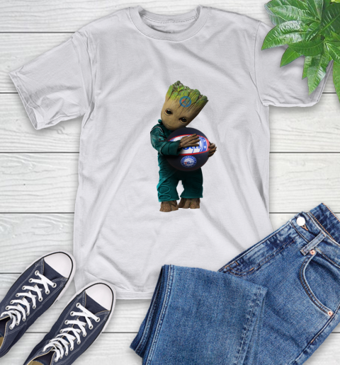 NBA Groot Guardians Of The Galaxy Basketball Sports Philadelphia 76ers T-Shirt 12