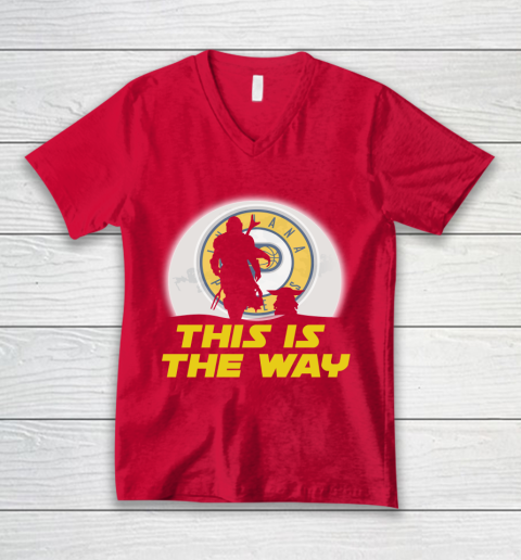Indiana Pacers NBA Basketball Star Wars Yoda And Mandalorian This Is The Way V-Neck T-Shirt 6