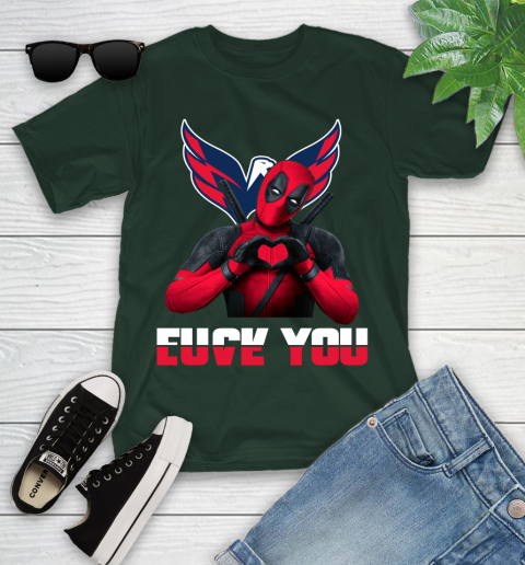 NHL Washington Capitals Deadpool Love You Fuck You Hockey Sports Youth T-Shirt 5