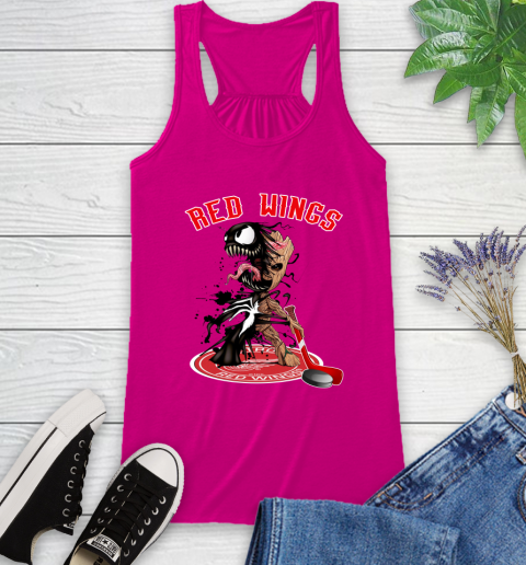 NHL Detroit Red Wings Hockey Venom Groot Guardians Of The Galaxy Racerback Tank 8