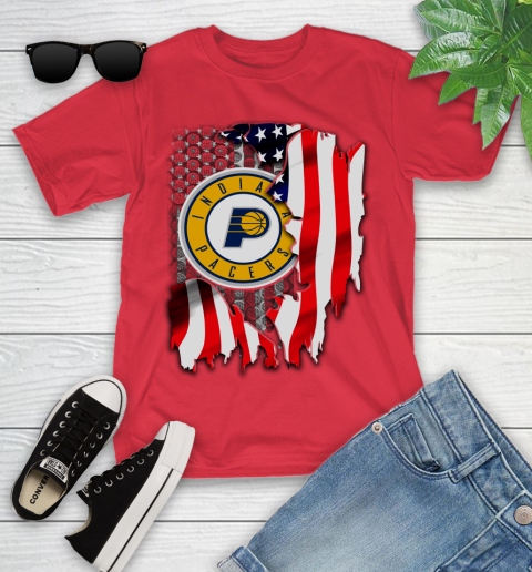 Indiana Pacers NBA Basketball American Flag Youth T-Shirt 13