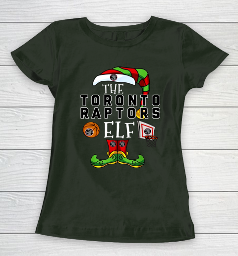 Toronto Raptors Christmas ELF Funny NBA Women's T-Shirt 4